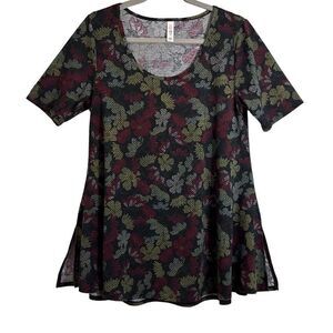 LuLaRoe Perfect T print swing shape half sleeve side vent tunic tee S